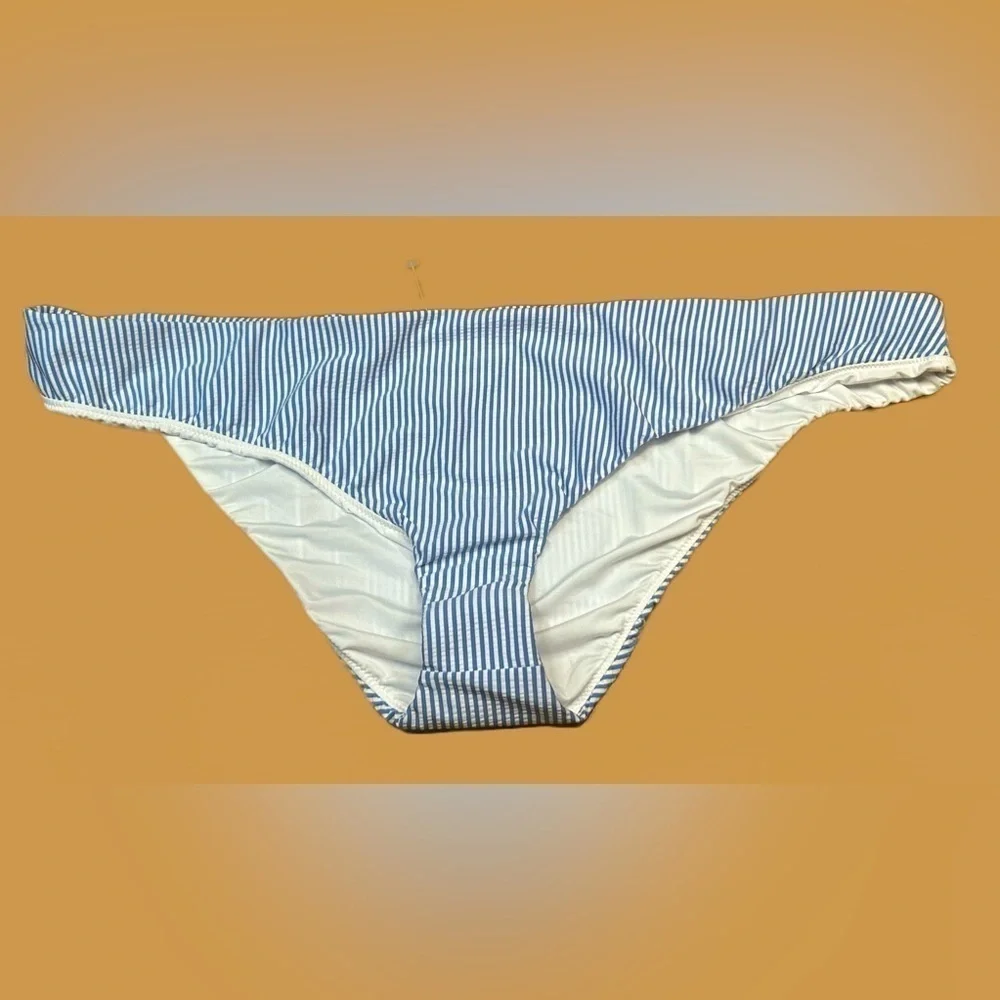 NWT J. Crew Hipster Bikini Bottom in Seersucker, Low-Rise, Moderate Coverage, 3X